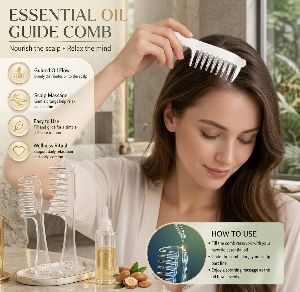 2-in-1 Scalp Applicator Comb & Hair Oil Dispenser for Deep Root Nourishment Best for Rapid Hair Growth