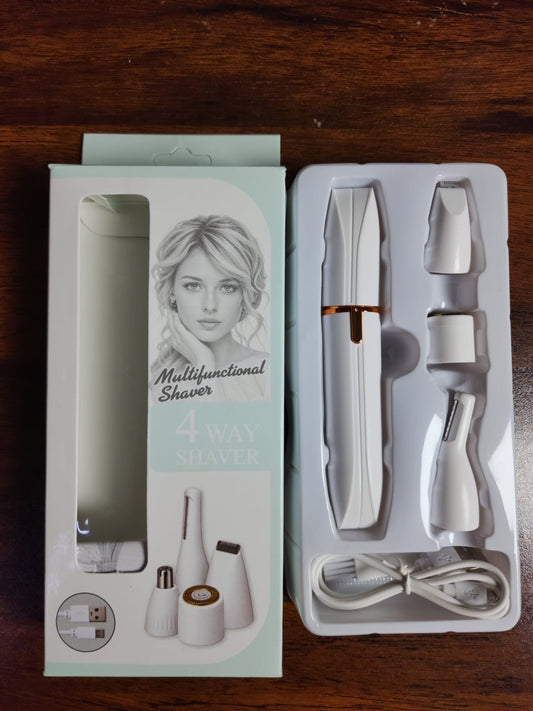 4-in-1 Rechargeable Women's Facial Hair Remover Kit – Say Goodbye to Peach Fuzz, Eyebrows & Unwanted Face Hair