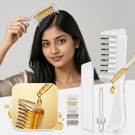 2-in-1 Scalp Applicator Comb & Hair Oil Dispenser for Deep Root Nourishment Best for Rapid Hair Growth
