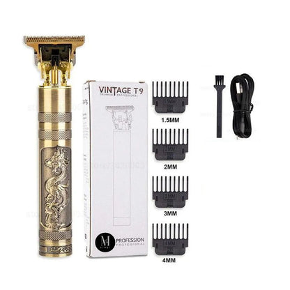 PROFESSIONAL VINTAGE t9 DRAGON STYLE TRIMMER FOR MEN, Usb Rechargeable Outline Edger Beard Trimmer, GROOMING KIT FOR MEN