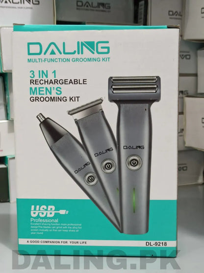 DL-9218 3 In 1 Rechargeable Hair Trimmer, Shaver, Nose Trimmer For Men. Hair Removal machine for men