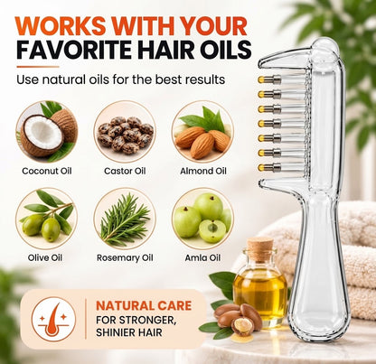2-in-1 Scalp Applicator Comb & Hair Oil Dispenser for Deep Root Nourishment Best for Rapid Hair Growth