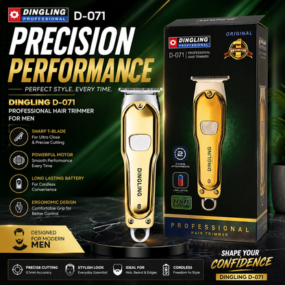 Dingling D-071 Professional Beard Trimmer – Precision Outlining & Detail Hair Grooming Tool for Men