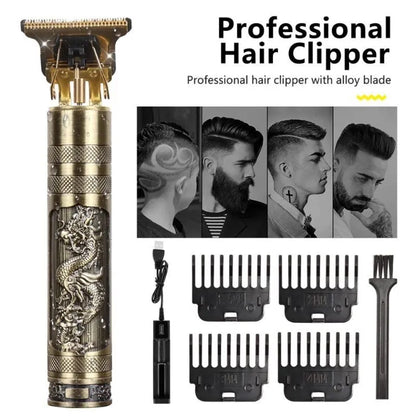 PROFESSIONAL VINTAGE t9 DRAGON STYLE TRIMMER FOR MEN, Usb Rechargeable Outline Edger Beard Trimmer, GROOMING KIT FOR MEN