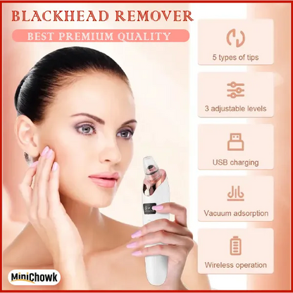 5 in 1 Blackhead remover machine, derma suction, pimple acne remover, blackhead vacuum machine, dust remover, dirt remover, Pimple Popper Tool Pore Vacuum Black Head Remover, Whitehead Acne remover, deep face clean blackhead remover