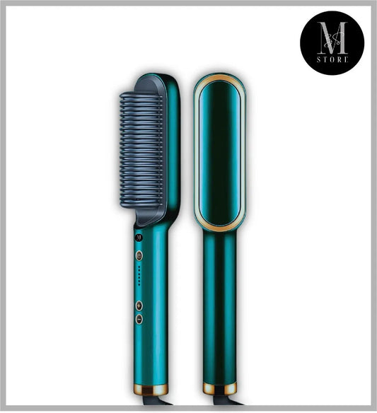Hair Straightener Brush Curling Comb 2 In 1 Hair Hot Comb Anti-Scald Hair Straightener Brush For Girls Electric Heated Hair Styler Tool, Travel, Professional Salon at Home