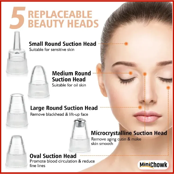 5 in 1 Blackhead remover machine, derma suction, pimple acne remover, blackhead vacuum machine, dust remover, dirt remover, Pimple Popper Tool Pore Vacuum Black Head Remover, Whitehead Acne remover, deep face clean blackhead remover