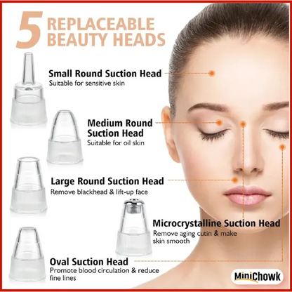 5 in 1 Blackhead remover machine, derma suction, pimple acne remover, blackhead vacuum machine, dust remover, dirt remover, Pimple Popper Tool Pore Vacuum Black Head Remover, Whitehead Acne remover, deep face clean blackhead remover