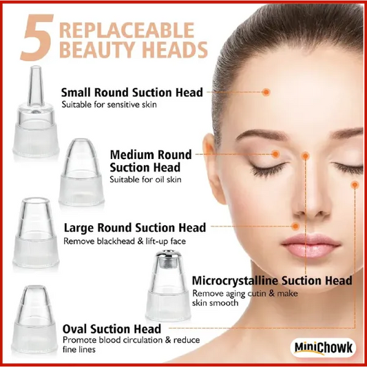 5 in 1 Blackhead remover machine, derma suction, pimple acne remover, blackhead vacuum machine, dust remover, dirt remover, Pimple Popper Tool Pore Vacuum Black Head Remover, Whitehead Acne remover, deep face clean blackhead remover