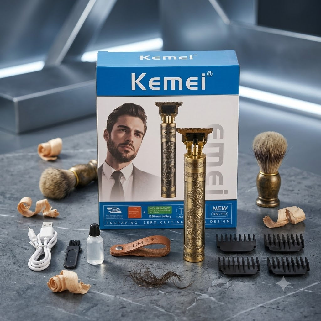 Kemei T99 Dragon Edition Professional Hair Trimmer – Precision Beard & Hair Grooming Tool