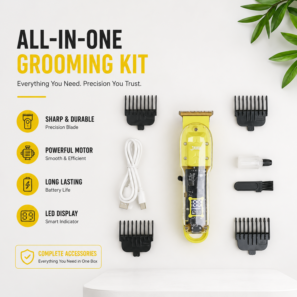 JAWA 814 Clear Body Trimmer: High-Precision Blades & Ultra-Power Motor