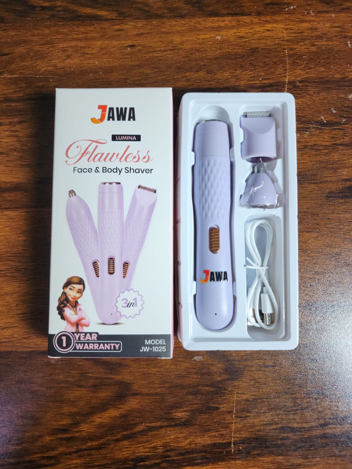3-in-1 Rechargeable Women's Shaving Kit – Say Goodbye to Facial & Body Hair with Eyebrow, Shaver & Trimmer Tools