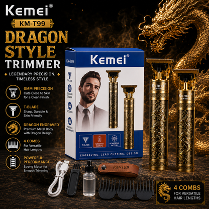 Kemei T99 Dragon Edition Professional Hair Trimmer – Precision Beard & Hair Grooming Tool