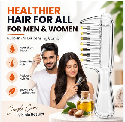 2-in-1 Scalp Applicator Comb & Hair Oil Dispenser for Deep Root Nourishment Best for Rapid Hair Growth