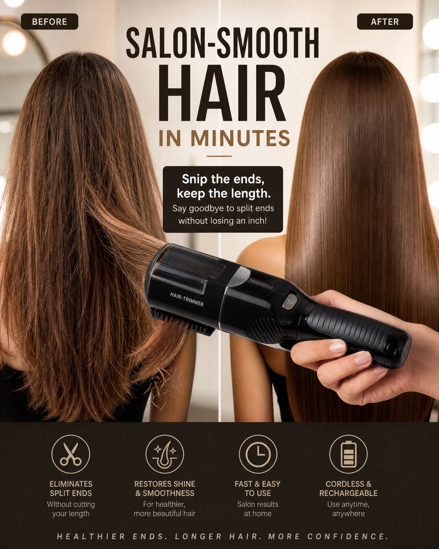 "Professional Split-End Hair Trimmer for Women – Instant Damage Repair & Salon-Smooth Results at Home"