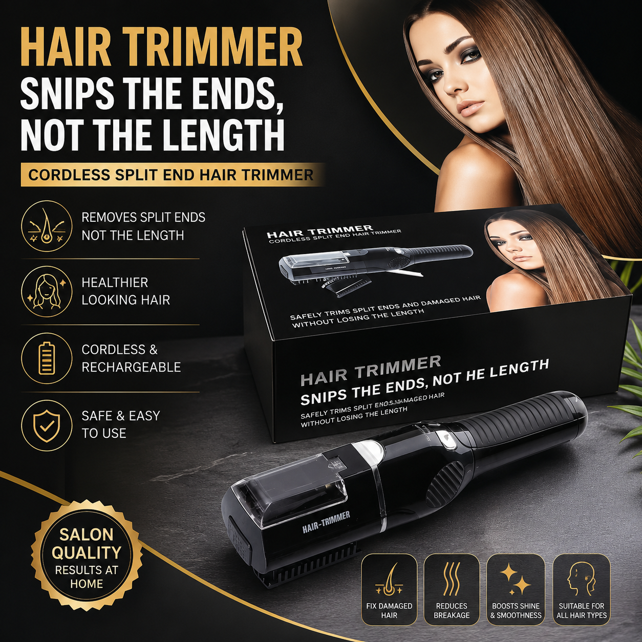 "Professional Split-End Hair Trimmer for Women – Instant Damage Repair & Salon-Smooth Results at Home"